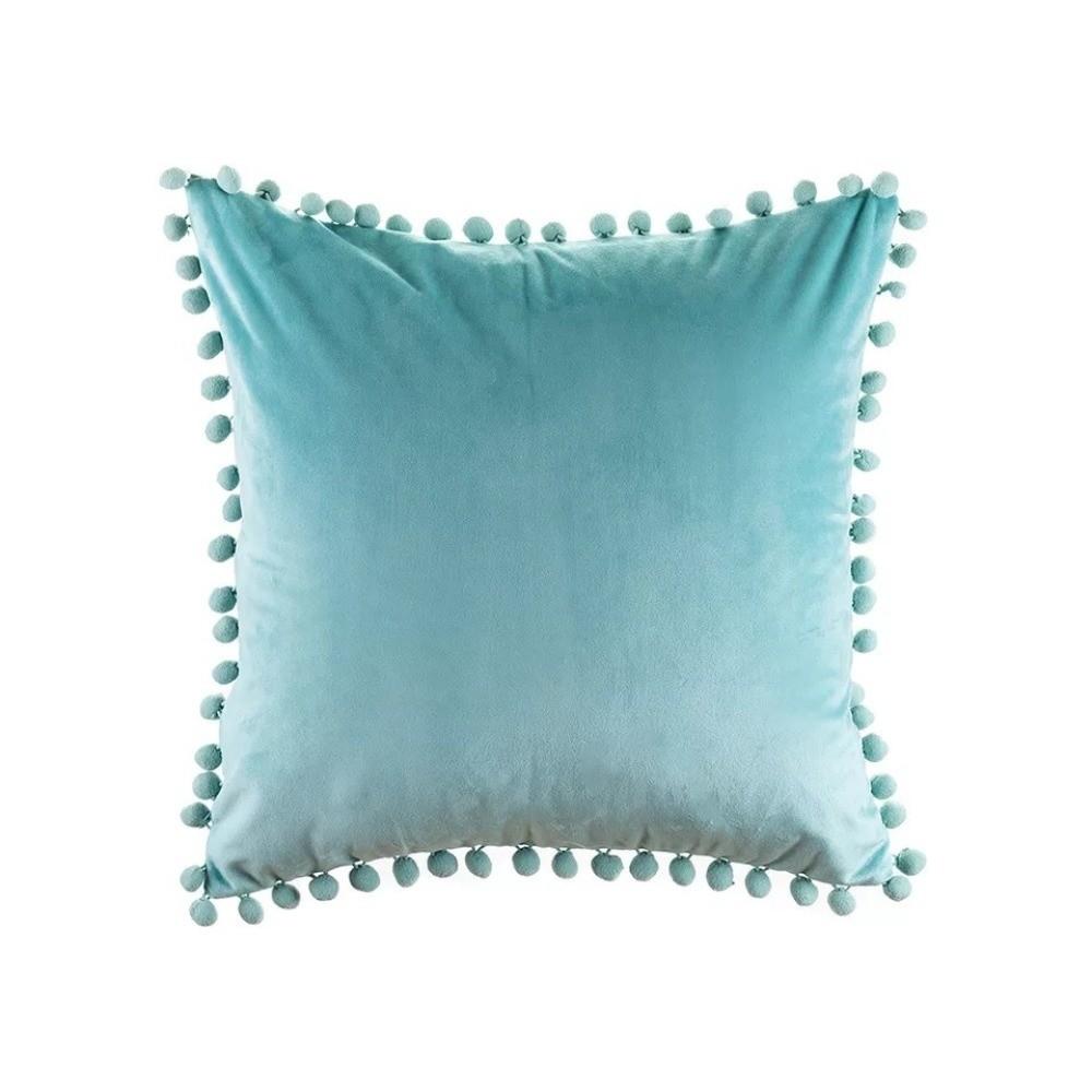 Soft Velvet Cushion Covers Plush Material Pom Pom Pillow Case  for Home Decoration
