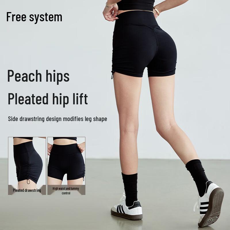 Women s High-Waist Drawstring Yoga Shorts L