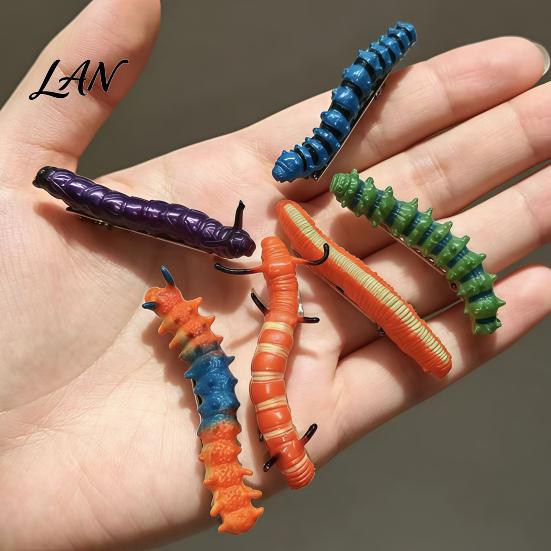 Lifelike Insect Hair Pins Halloween Caterpillar Clips, Hand Painted Reptile Clip Headpiece, Fashionable Clips for Daily Use Spooky Party Accessories,