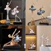 Resin Ballet Dancer Sculpture Girl Figurines Elegant Statues  Decoration for Cabinet Desktop
