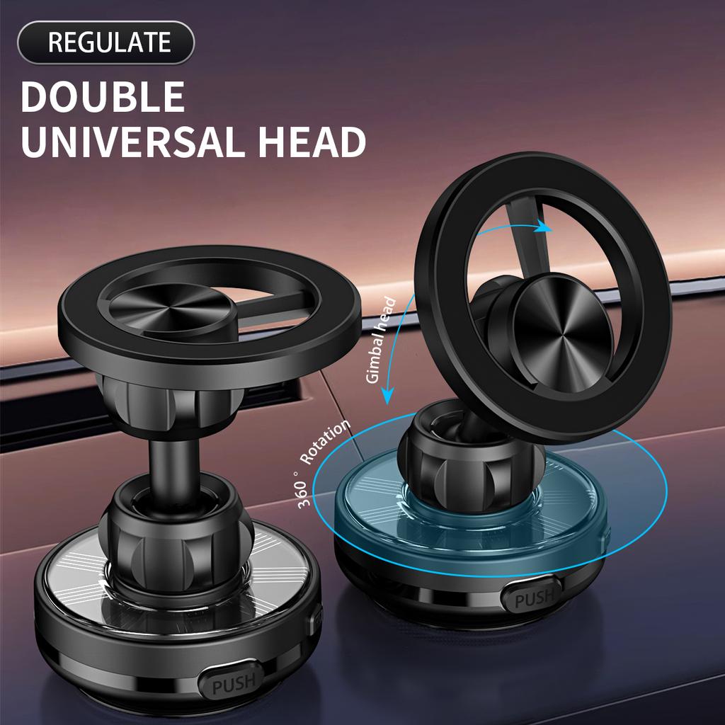 Solar Power Vacuum Magnetic Car Phone Stand Holder 360 Degree Rotation Suction Cup Foldable Mobile Phone Holder
