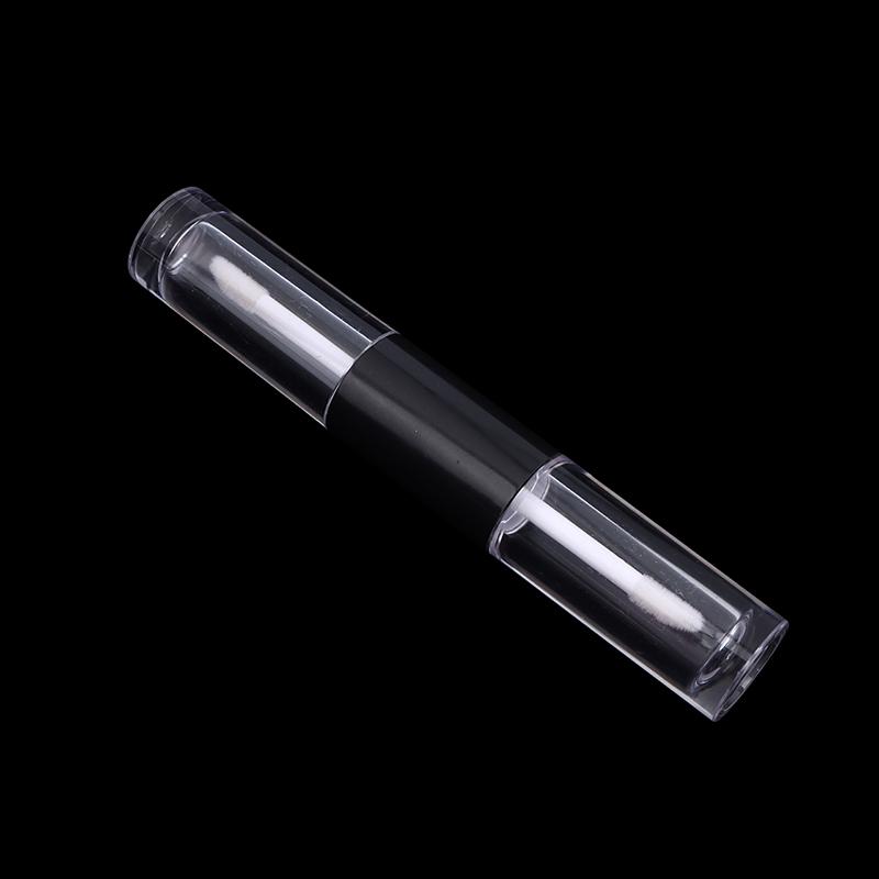1Pcs Double-Ended 2-In-1 Oval Flat Empty Lip Gloss Tubes With Wand Leak Proof Refillable Packaging Plastic Bottle Travel Kit