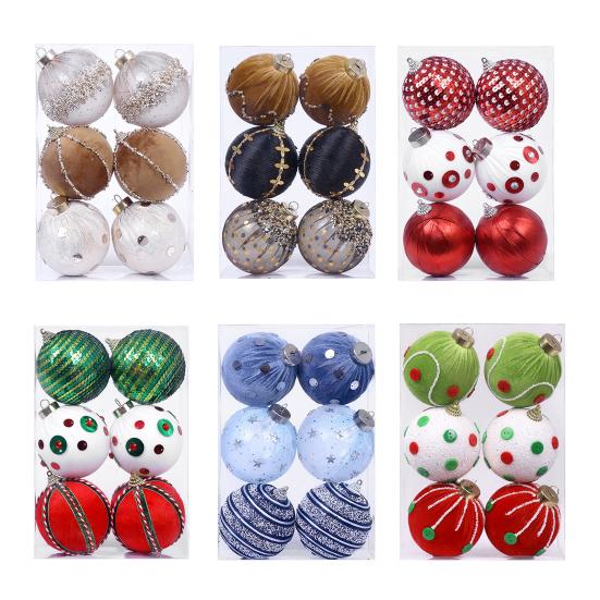 Plush Christmas Balls with Lanyard Seasonal Hanging Ornaments Elegant Xmas Tree Decoration for Home And Holiday Parties