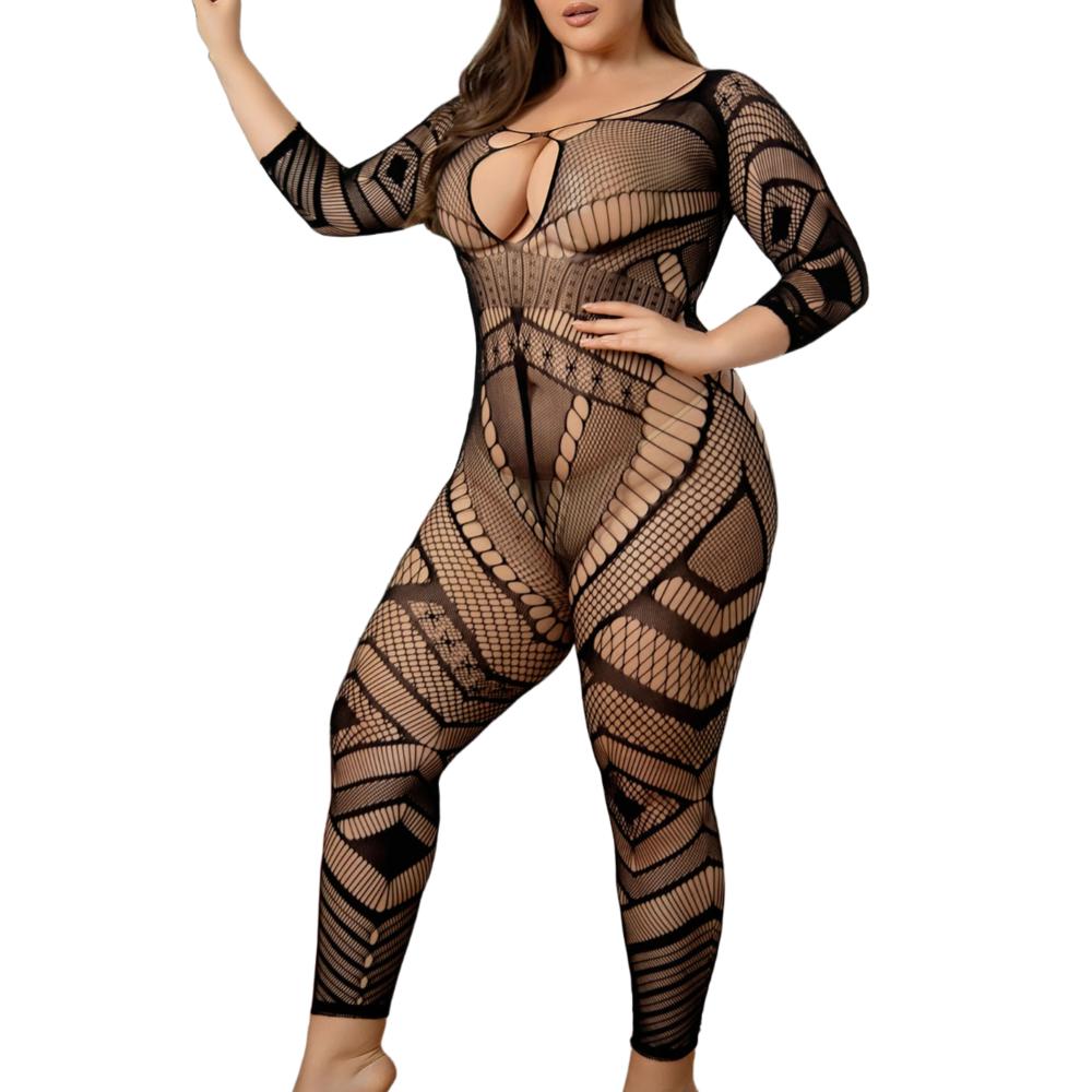 Plus Size Sexy Body Stockings Lingerie For Woman Jumpsuit Transparent Erotic Babydoll Teddies Bodysuit Nightclub Exotic Costumes