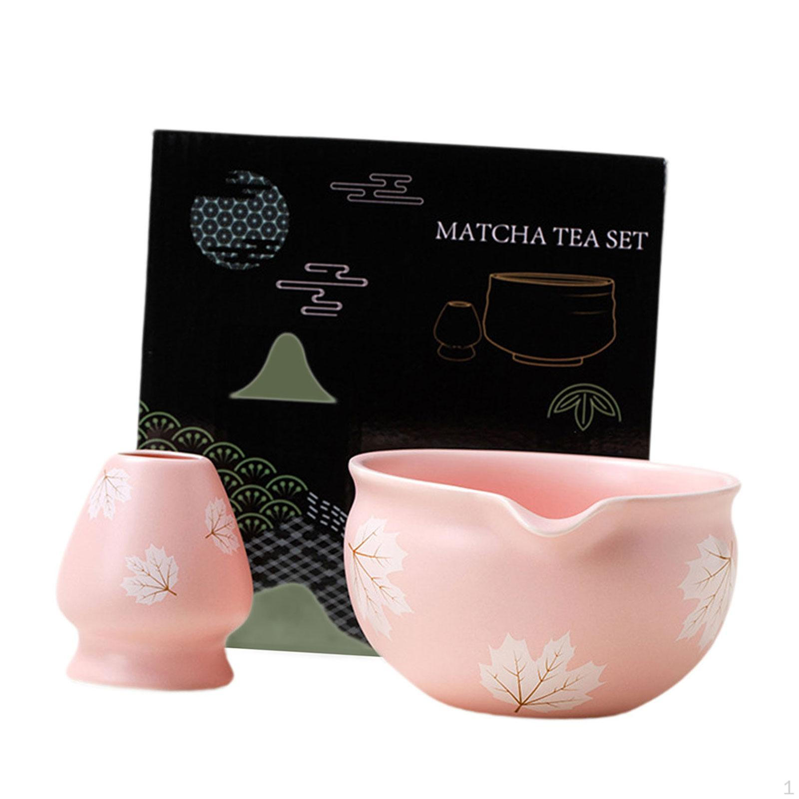 

2 Handmade Matcha Bowls with Whisk Holder, 500ml Japanese Tea Cup , Bowl D