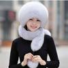 Autumn Winter New Women Faux Fox Fur Outdoor  Keep Warm Protect Ears Tail Russian Snow Hat Caps