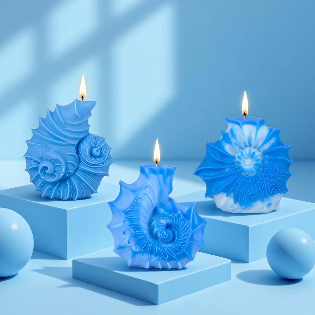 Silicone Mold For Conch Shaped Aroma Candle DIY Ocean Scented Stone Making Tool