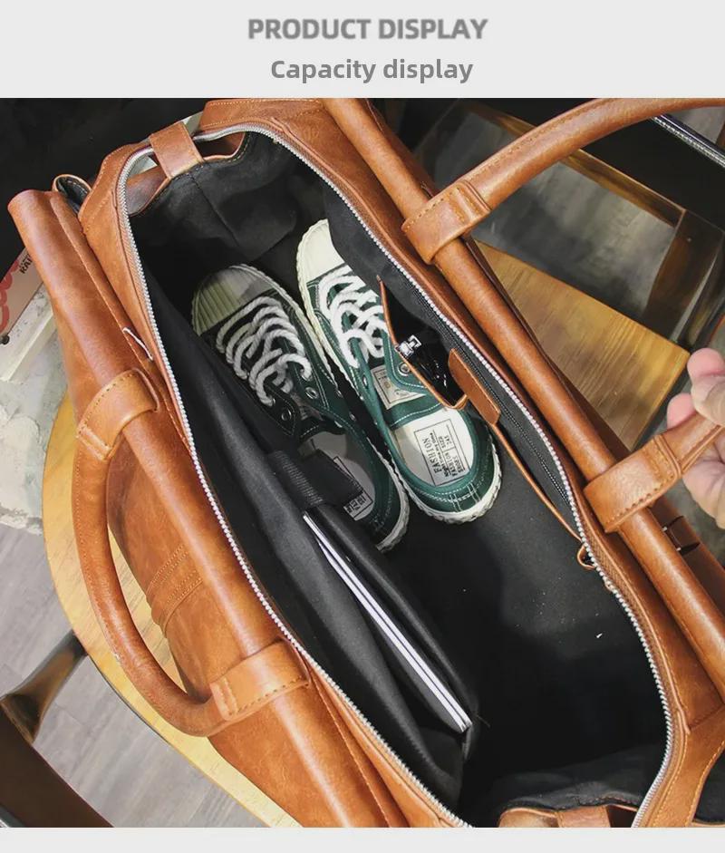 Pánská velkokapacitní retro crossbody cestovní a fitness taška 