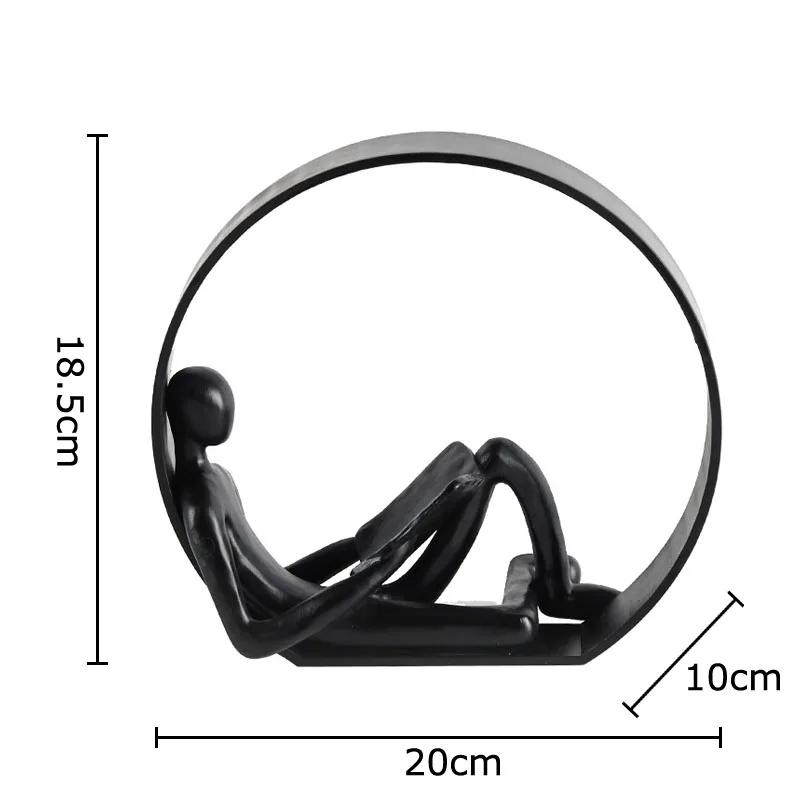 

Creative Reader Figures Statue Ornaments Desk Decoration Black Characters Sculpture Resins Abstract Crafts Room Aesthetic Decor чёрный