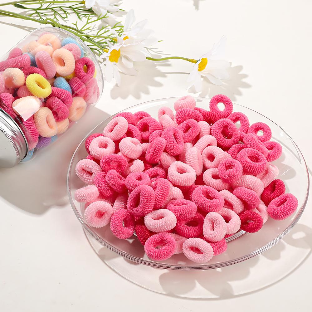 100Pcs Colorful Women Girls Elastic Hair Bands Ponytail Hold Small Hair Tie Rubber Bands Scrunchie Hair Accessories for Women