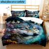 Wolf In The Garden 3pcs Bedding,Including 1pc Duvet Cover And 2pcs Pillowcases Perfect for Christmas,Ideal for Bedroom, Dormitory