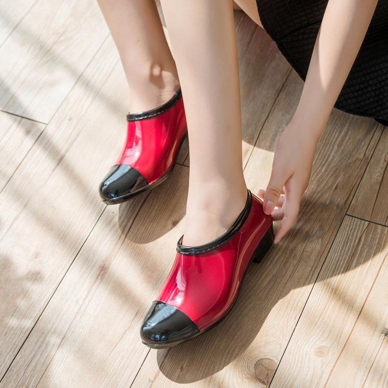 Women's LowCut Waterproof Rain Boots Short Shaft Non Slip Galoshes for Kitchen Work Shoes Fashionable Autumn Spring Footwear