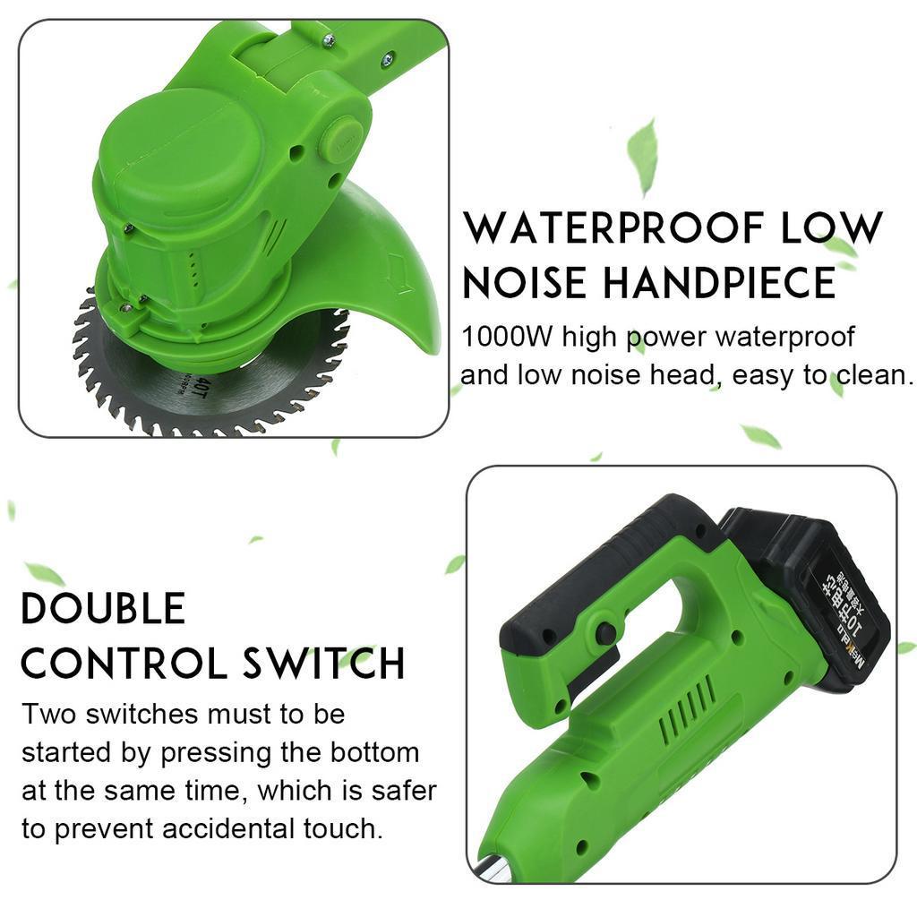 88V 1000W Cordless Grass Trimmer Electric Lawn Mower with 22980mAh Li-ion Battery Auto Release Garden Tool EU Plug