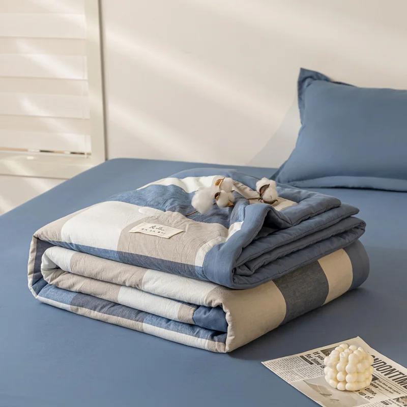 1 piece of summer quilt air-conditioned soft bedding non-slip skin-friendly small fresh printed bubble cotton