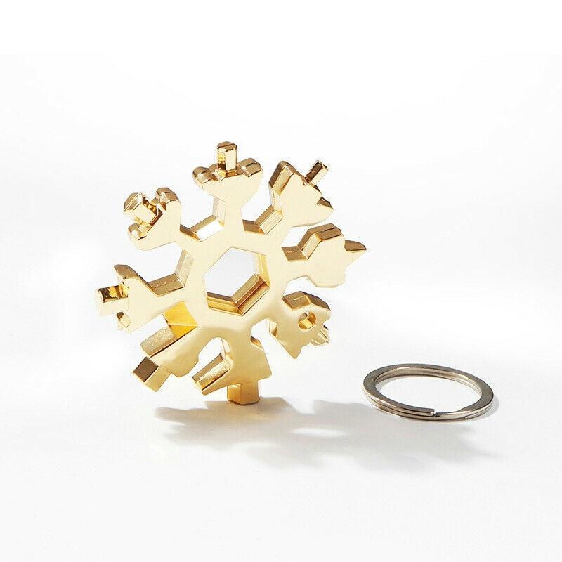 Compact And Durable 18 In 1 Snowflake Multi Tool With Convenient Key Chain Attachment