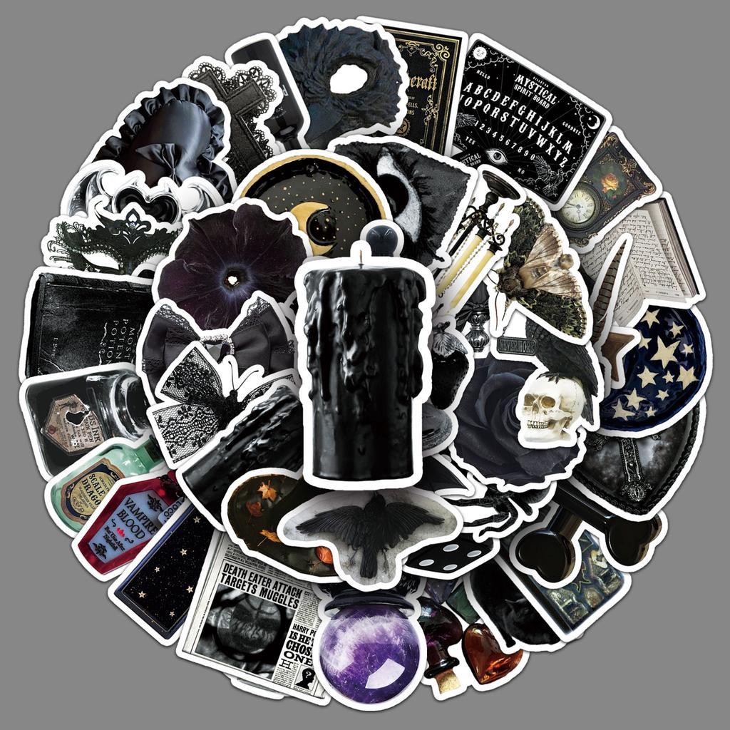 50 Dunkle Goth Hexe Graffiti Sticker Persönlichkeit Ins Stil Dekoration Handy Notizbuch Sticker