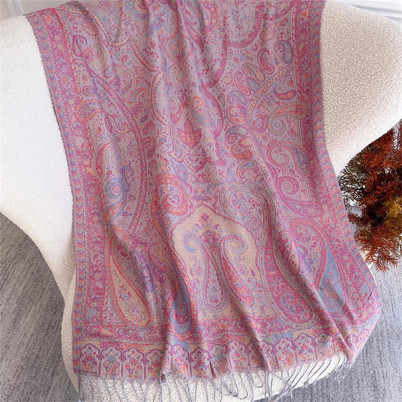 Autumn Bohemian Ethnic Paisley Cashmere Shawls Scarf for Women Warm Jacquard Pashmina Scarves Print Design Lady Foulard Stoles