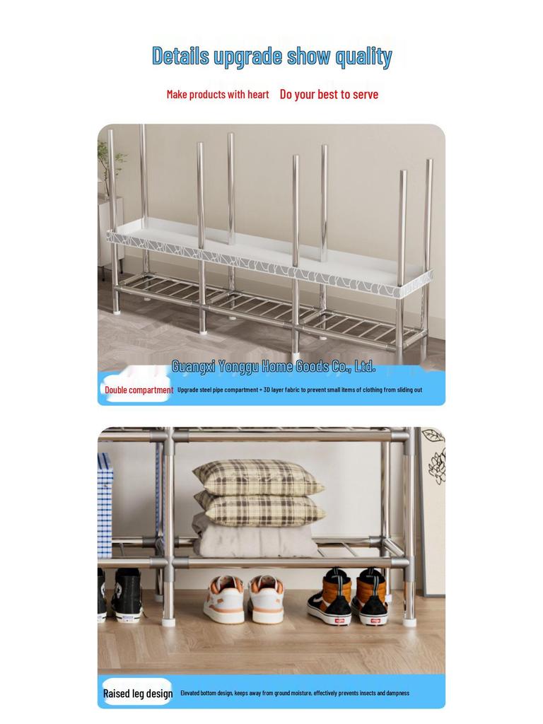 Durable Steel-Framed Wardrobe with Reinforced Fabric for Bedroom Storage, Assembly Required