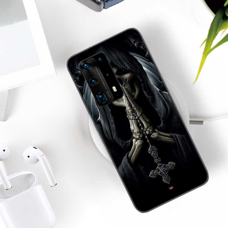 Grim Reaper Skull Skeleton Soft Clear Phone Case For Huawei P30 Lite P10 P20 P40 P50 Pro Mate 40 Pro 30 20 10 Lite Cover Silicon