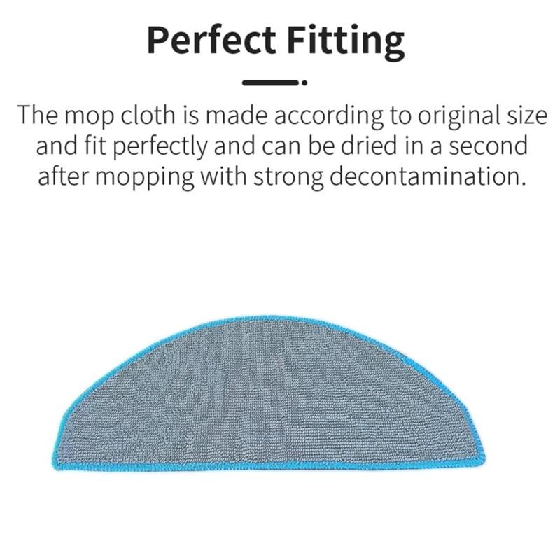 B69A 6PCS Mop Pad Replacement Part For Irobot Roomba Combo Essential Y0112 Vacuum Cleaner Washable Microfiber Mop Pad