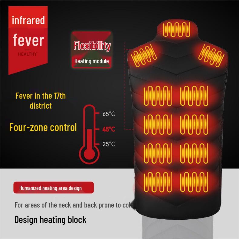 Smart USB Heated Vest: Unisex Winter/Autumn Thermal Wear with Constant Temperature Control