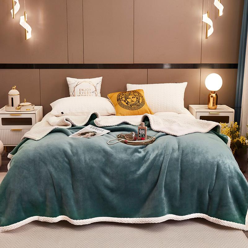 

Новое утолщенное теплое одностороннее двустороннее кашемировое одеяло молочного цвета, фланелевое одеяло 100*150cm