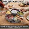Multi-compartment Rotating Snack Tray Rotating Design Spinning Compartment Platter  for Snacks