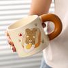 Bread Bear Ceramic Cups High Appearance Level Cute Mugs  Large Capacity Milk Cups  Breakfast Cups Home Dormitory Cups