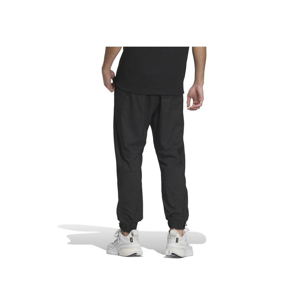 Adidas Solid Color Tapered Woven Knit Sports Pants Men Pants Black IS5142