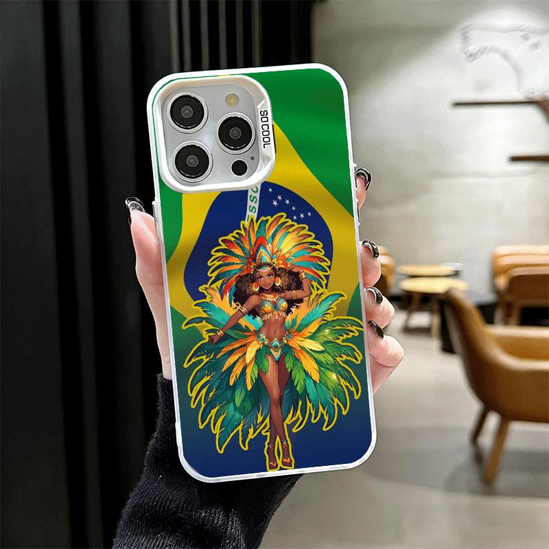 

Brazil Brazilian Flag Shockproof Phone Case for iPhone 17 Air 16 16E 15 Pro Max 14 Plus 13 Mini 12 Back Cover Anti Fall Fundas iPhone 14 Pro