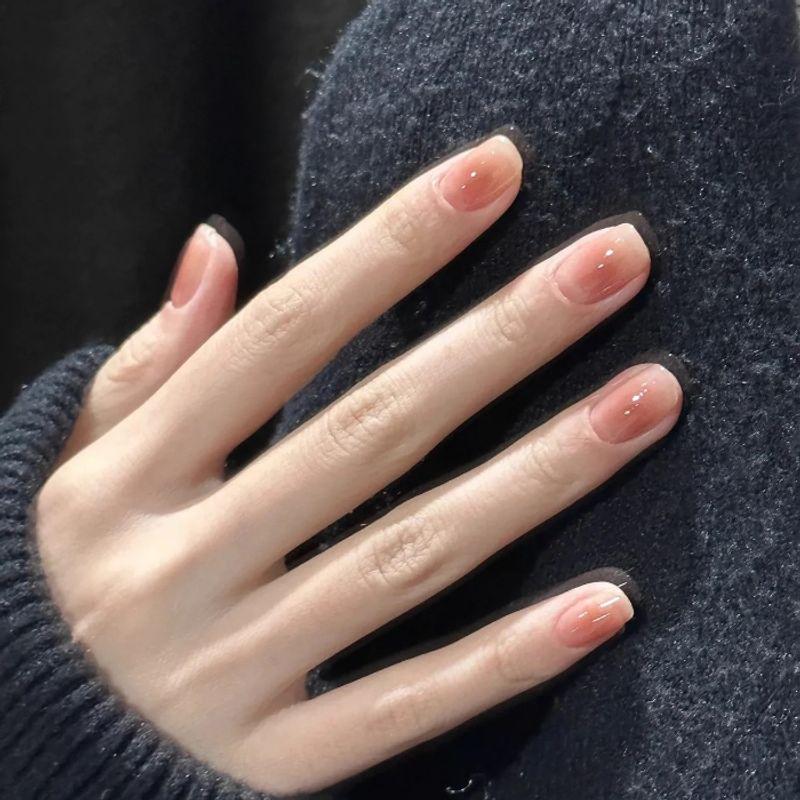 

Нежный и милый стиль Носите короткую броню Сердце Горошек Ежедневные Белые Студенческие Наклейки для ногтей Накладные ногти Съемные Ginger yellow(M128-short pure color vignetting)