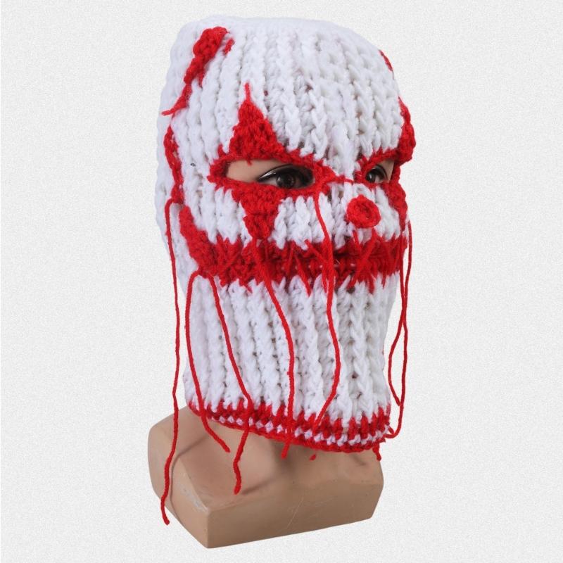 Fun Ghost Balaclava Men Costume Hats Halloween Gift Warm Soft Bucket Hat Halloween Gift Warm Soft Balaclava Hat