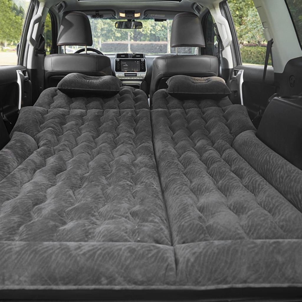 2‑In‑1 Multifunction Inflatable Travel Mattress PVC Flocking Soft Sleeping Rest Cushion for Car SUV Car Inflatable Bed