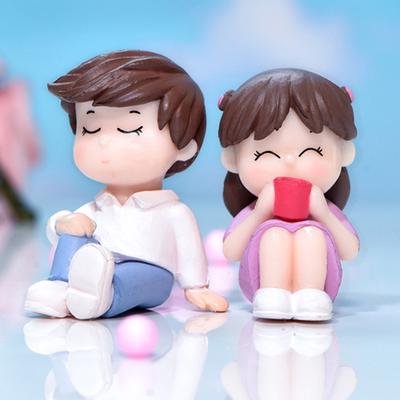 Hot Sale 2pcs/set Mini Lovers Dolls Model Figures Landscape Fairy Garden Ornaments