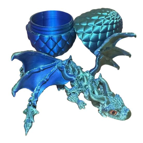 3D Printed Winged Dragon Articulated Dragon Fidget Toy with Horns Dragon Model with Flexible