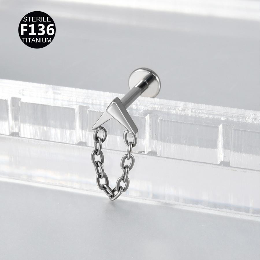 Titanium Alloy Tooth Pendant Earrings with Zircon, Peach Heart, and Star Piercing Studs