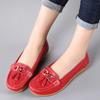 Lightweight Breathable Genuine Leather Moccasins Ladies Non-Slip Bean Walking Shoes Fashion Summer Hollow Slip-On Sandals Women