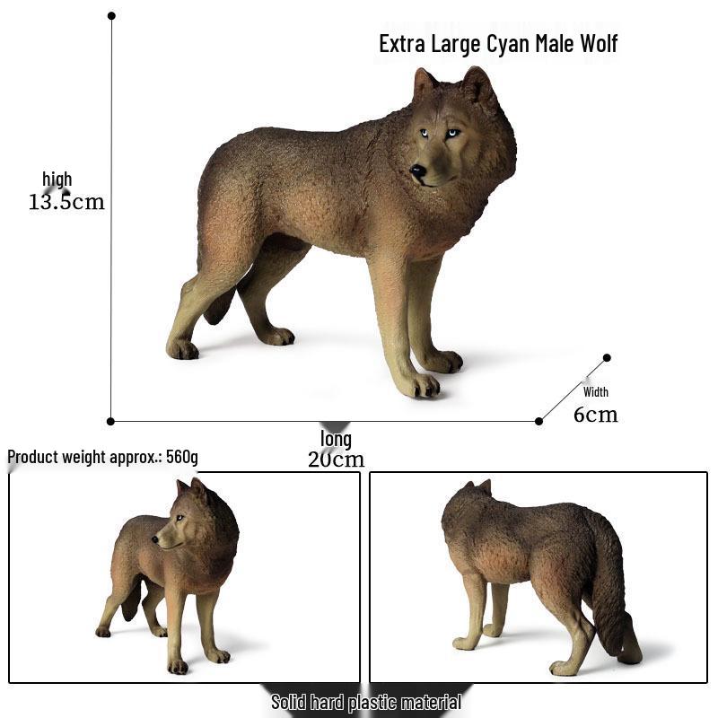 Cross-border Wild Animal Model: Prairie, Brown, Snow, Predator Wolves & Cub Educational Display Toy