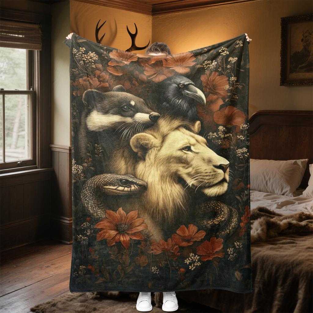 1PC Floral Animal Heart Blanket Soft Comfortable All Seasons Perfect Sofa Office Travel Home Gift Idea