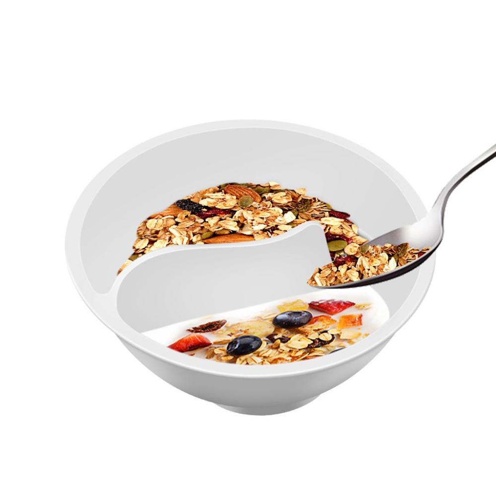 

and Wet Separated Two Part for Yogurt,Milk,Snack Snack Bowl Cereal Bowl Breakfast Plates Tableware белый