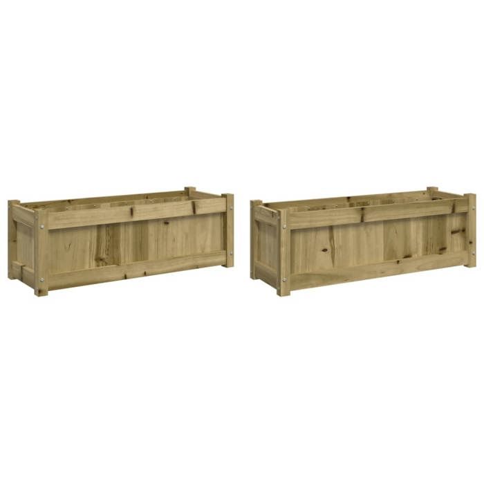 VidaXL Planters 2 Pcs, Raised Beds, Flower Boxes, Plant Pots, Flower Boxes Garden Patio Terrace, Pine Wood 837458