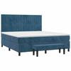 3137981 vidaXL Lit à sommier tapissier et matelas Bleu foncé 180x200cm Velours