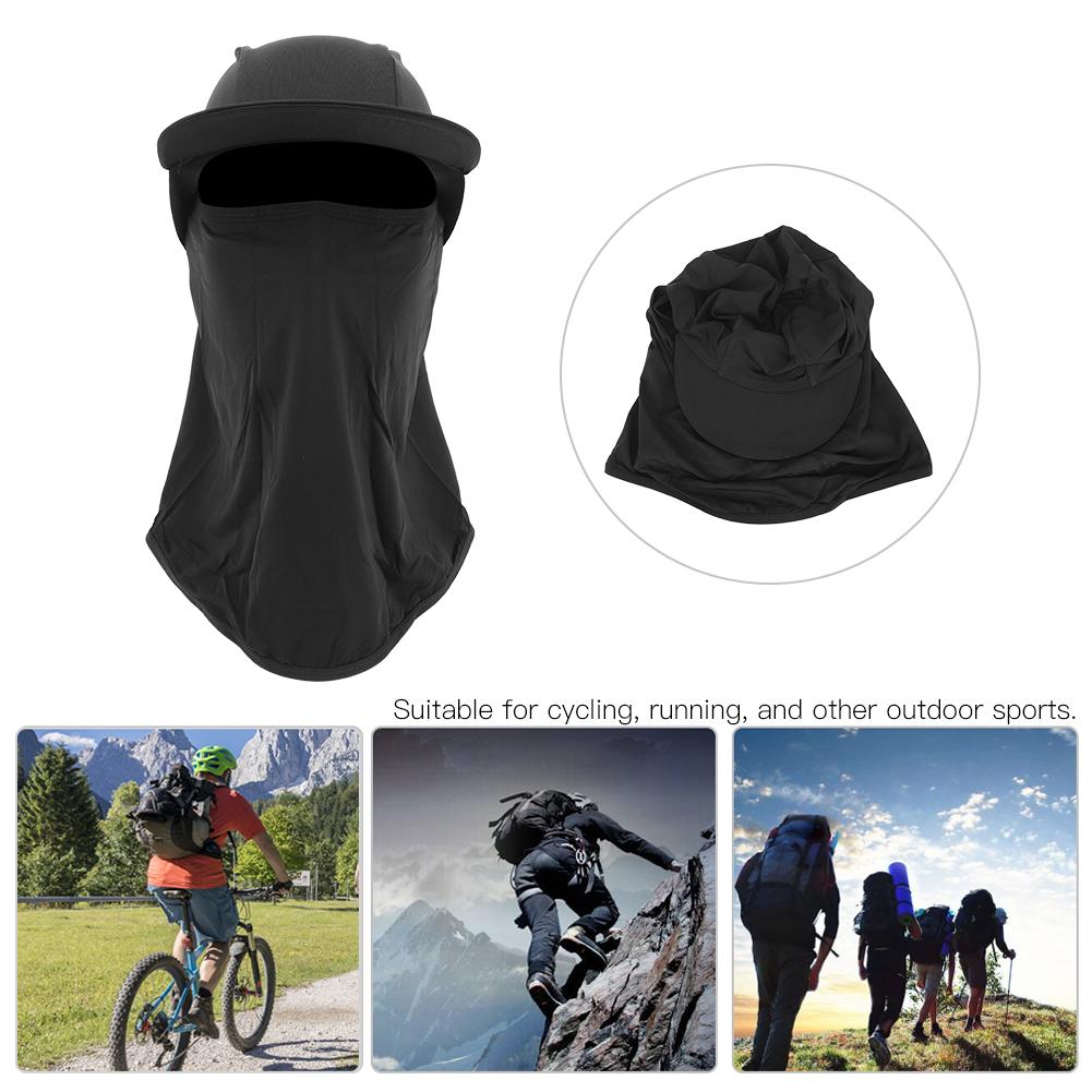 Summer Outdoor Sunscreen Cooling Face Shield With Hat Brim Water Absorption Breathable for Cycling Running Sportblack