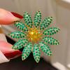 Retro Sunflower Brooch High-end Women's Full Diamond Little Zouju Brooch Pin Suit Accessories