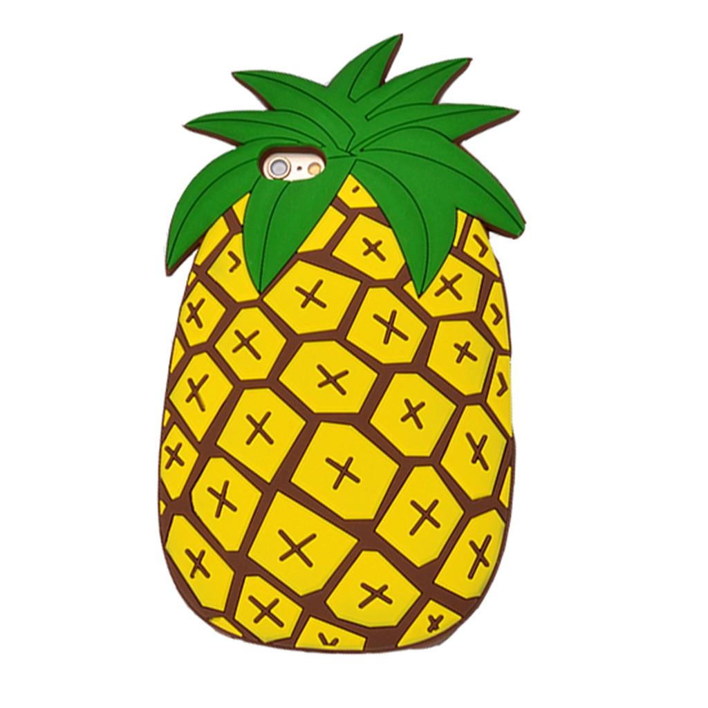 Iphone For Apple Silicone Rubber Slot Shaped Pineapple Cactus Protective Cover