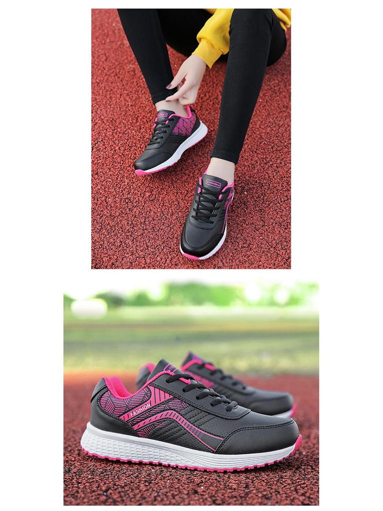 Dámské ploché neklouzavé kožené nepromokavé tenisky na jaro a léto, ideální pro volný čas, běh a cestování.