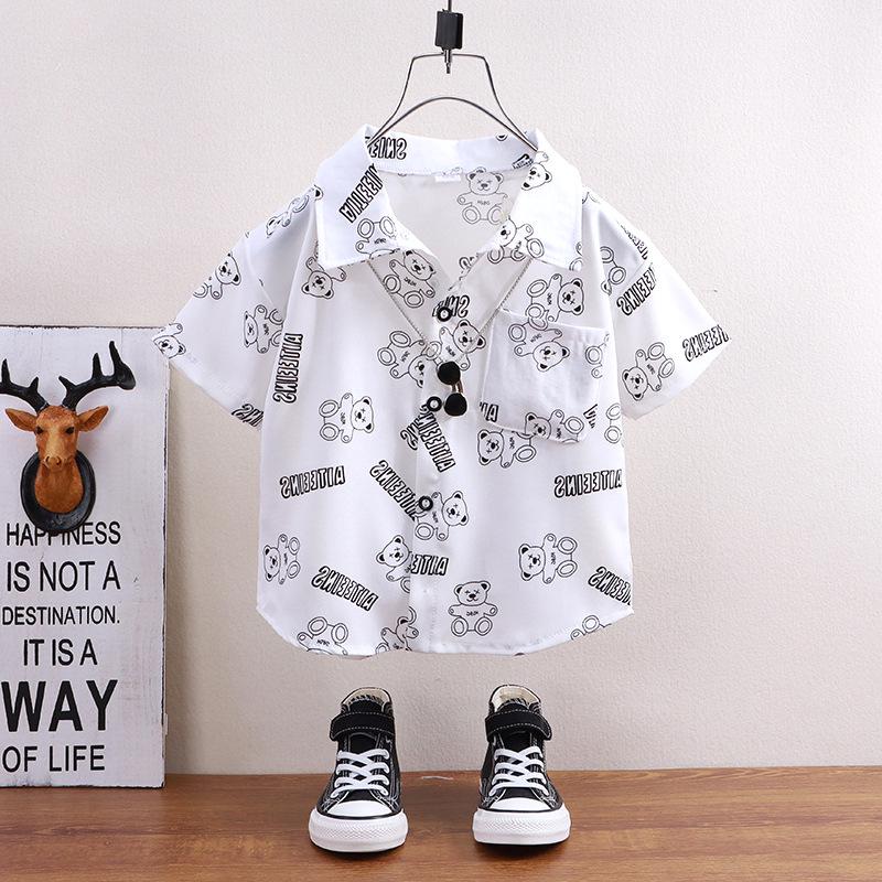 Children's Short Sleeve Summer Shirt – Hong Kong Style Casual Boys' Top