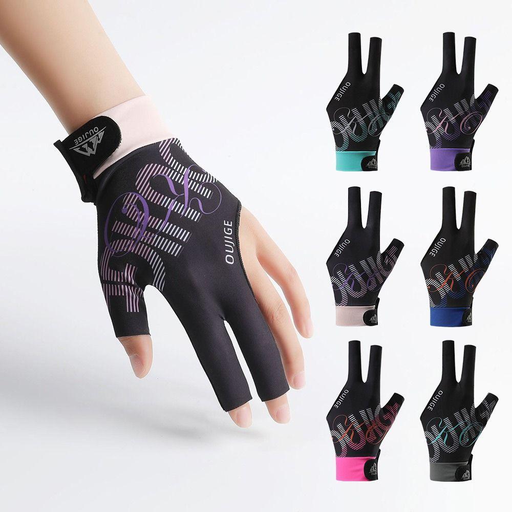 

Left Hand Billiards Glove Elastic Snooker Billiard Glove Three Fingers Glove Fitness Accessories чорний