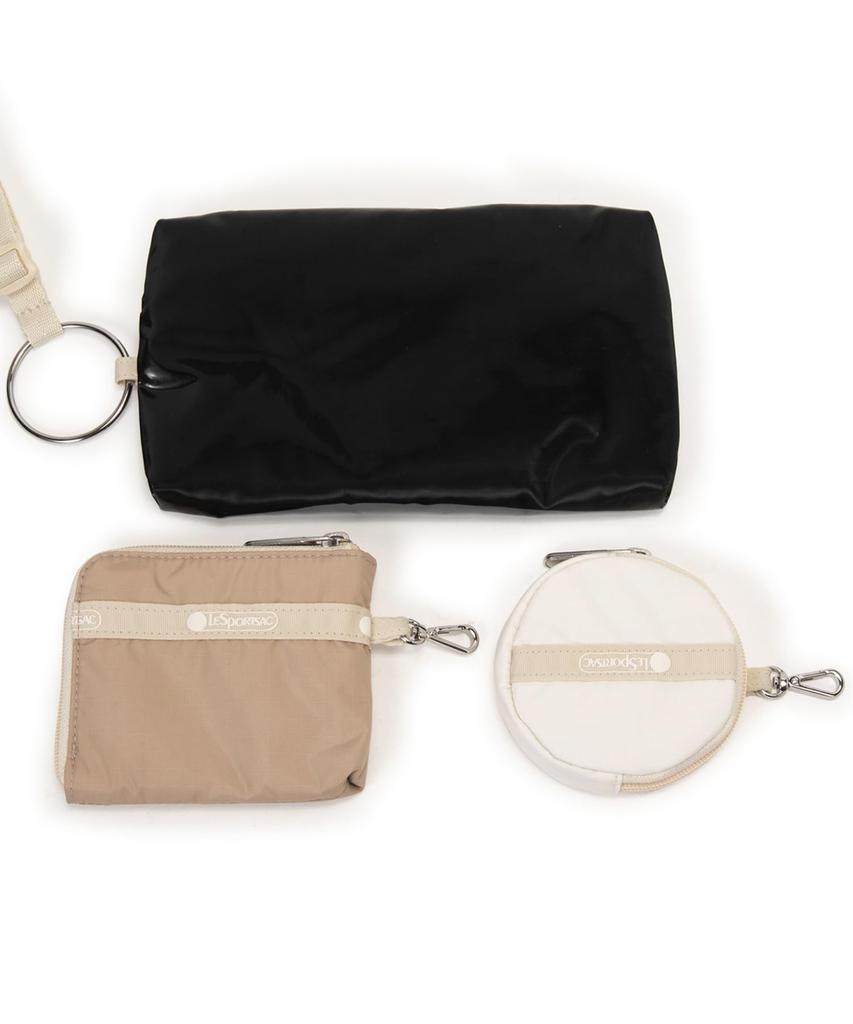 MULTI POUCH WRISTLET 1512 Beige Black Shine Meringue / / / /