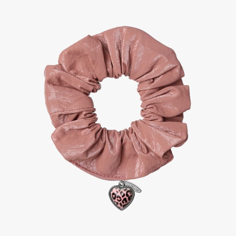 Mellotory Glossy Heart Charm Scrunchie (4 Colors)